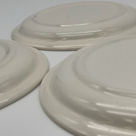 Christmas Tree Plates Lot of 3 Salad Dessert White Ceramic Round Traditional Set - Picture 10 of 10